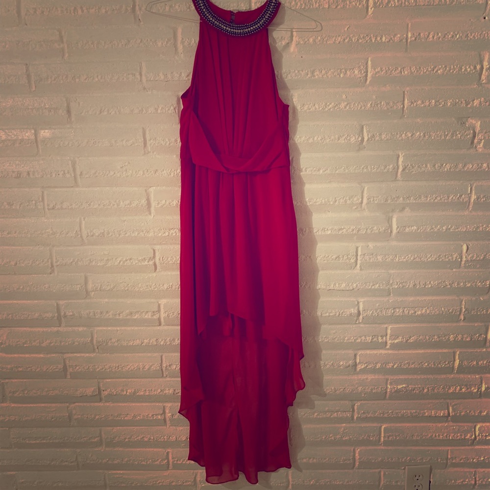 Red High Low Evening Dress